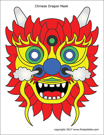 Printable Chinese Dragon Mask