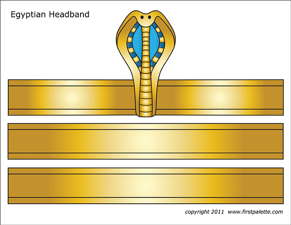 Printable Colored Egyptian Headband Template 1