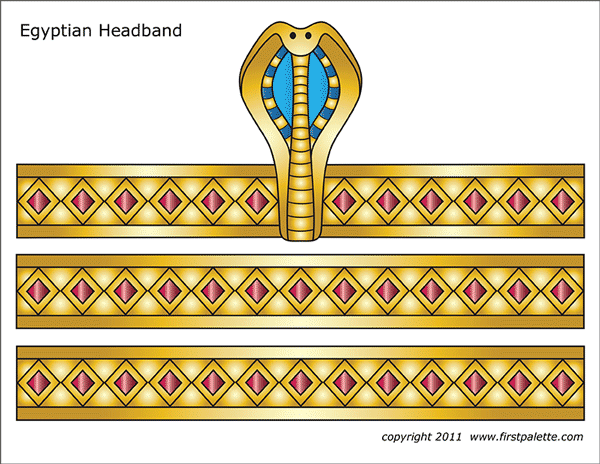 Printable Colored Egyptian Headband Template 2