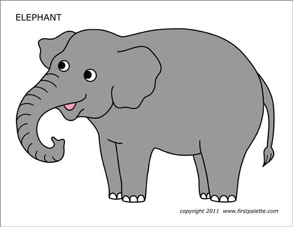 Elephant | Free Printable Templates & Coloring Pages | FirstPalette.com