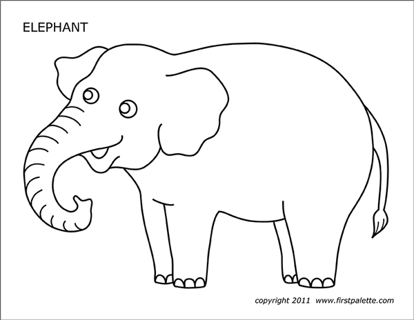 Elephant | Free Printable Templates & Coloring Pages | FirstPalette.com