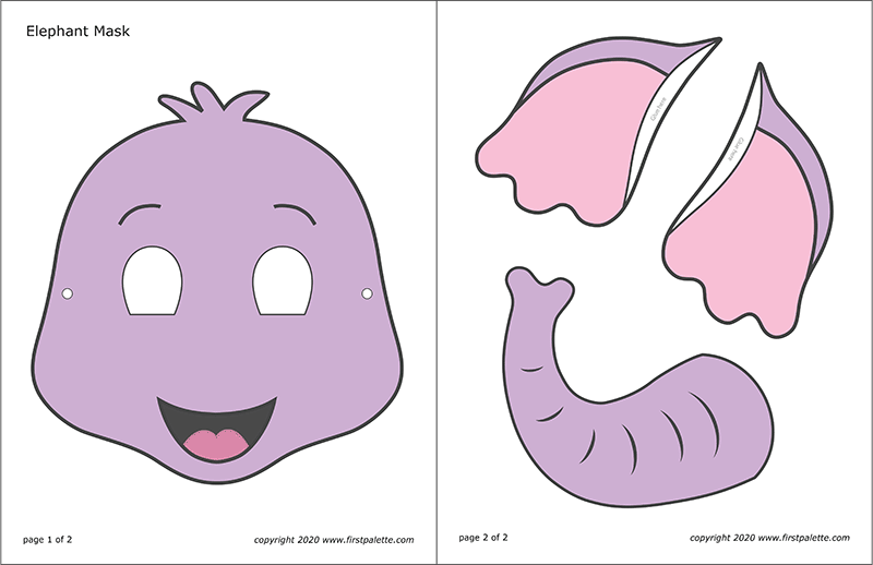 Printable Purple Elephant Mask