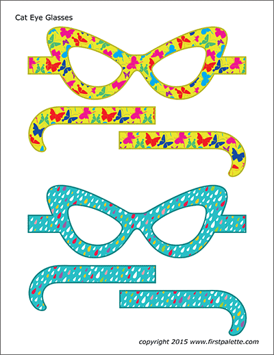 Cat Eye Glasses Templates Free Printable Templates And Coloring Pages 