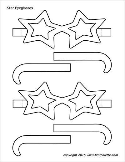 Printable Star-Shaped Eyeglasses