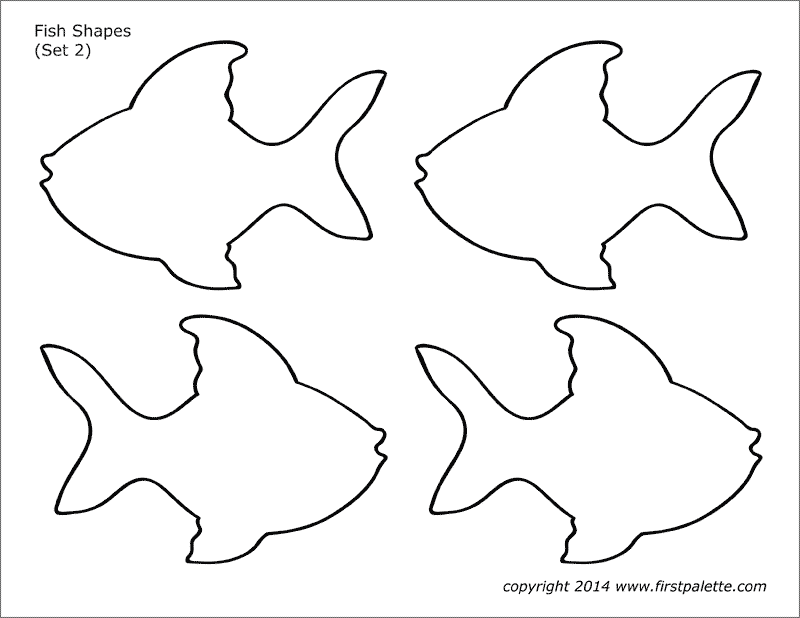 Printable Fish Shapes - Set 2