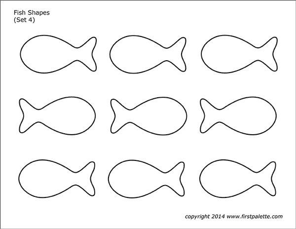 Printable Fish Shapes - Set 4