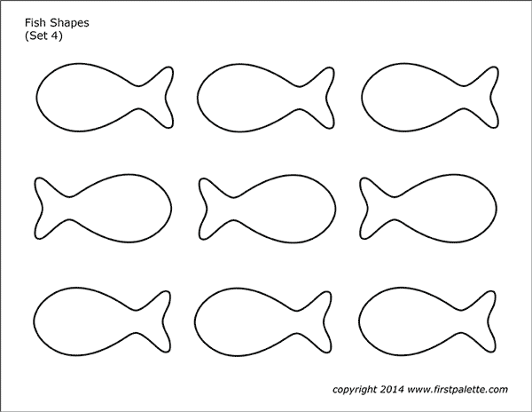 Fish Shapes | Free Printable Templates & Coloring Pages | FirstPalette.com