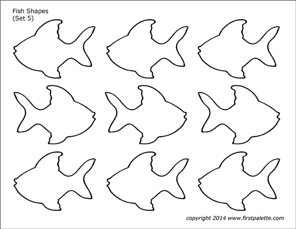 Printable Fish Shapes - Set 5