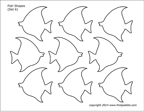 Printable Fish Shapes - Set 6
