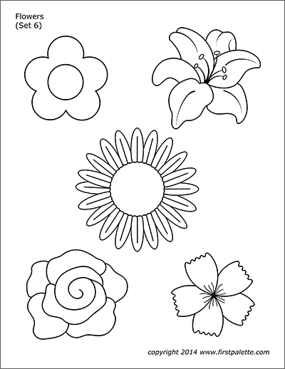 Flowers | Free Printable Templates & Coloring Pages | FirstPalette.com