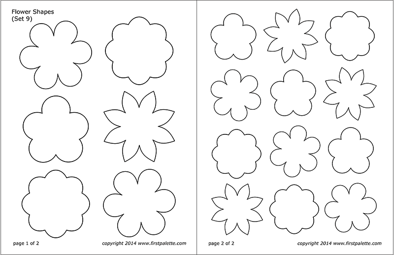 Flower Shapes | Free Printable Templates & Coloring Pages | FirstPalette.com