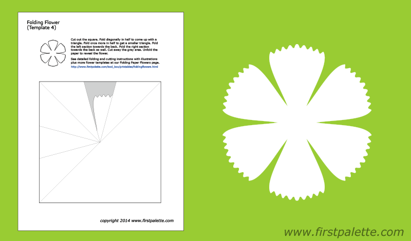 Printable Folding Flower - Template 4