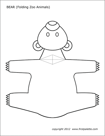 Printable folding bear