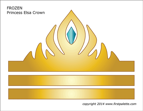 Printable Gold Frozen Princess Crown