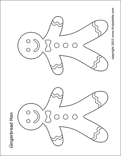 Printable Gingerbread People Coloring Page - Set 2