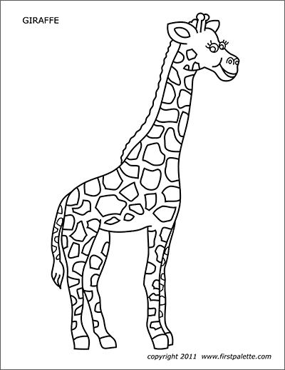 Giraffe | Free Printable Templates & Coloring Pages | FirstPalette.com