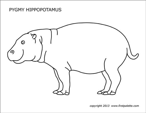 Printable Pygmy Hippo Coloring Page