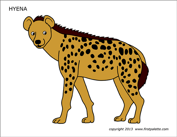 Printable Colored Hyena