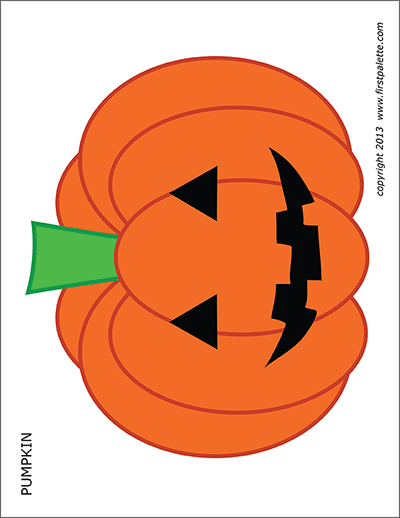 Printable Large Colored Jack-o'-Lantern