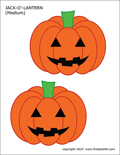 Printable Medium-sized Jack-o'-Lanterns