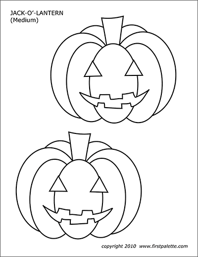 Printable Medium-sized Jack-o'-Lanterns