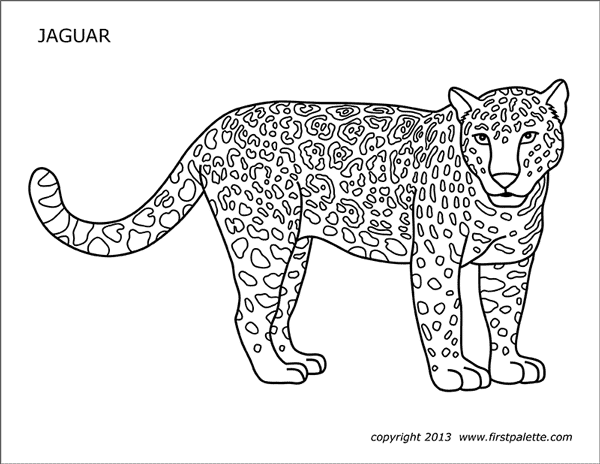 Jaguar | Free Printable Templates & Coloring Pages | FirstPalette.com