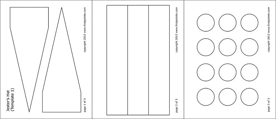 Printable Paper Jester's Hat Template