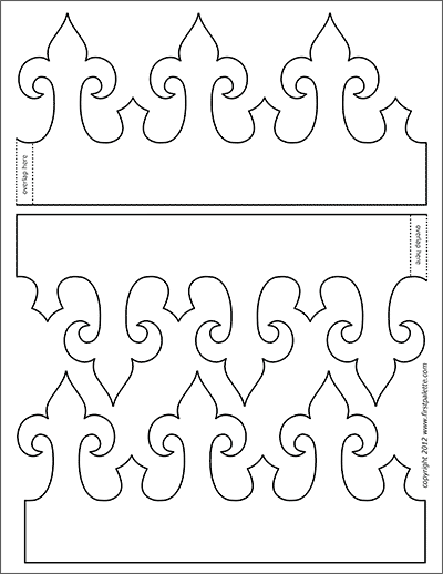 Printable King and Queen's Crown - Template 2