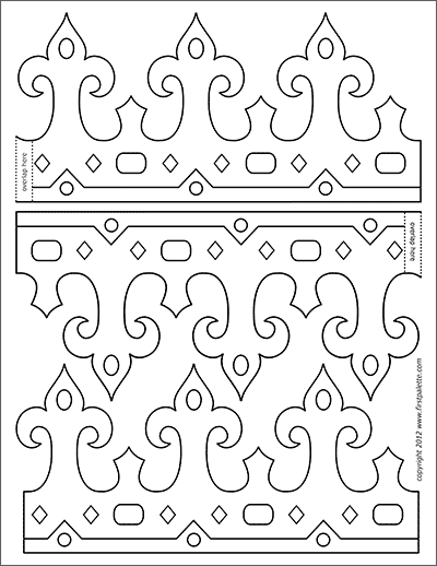 Printable King and Queen's Crown - Template 4