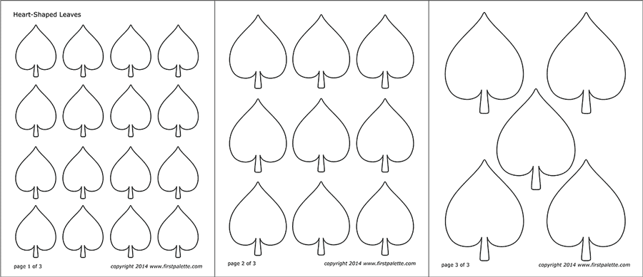 Printable Heart-Shaped Leaves