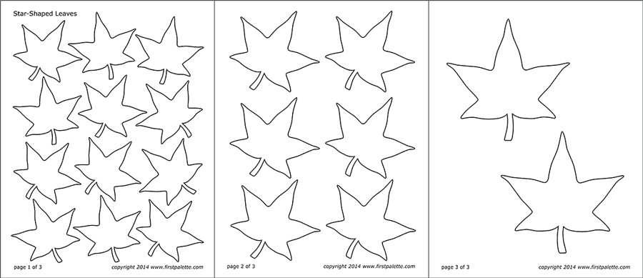 Printable Star-Shaped Leaves