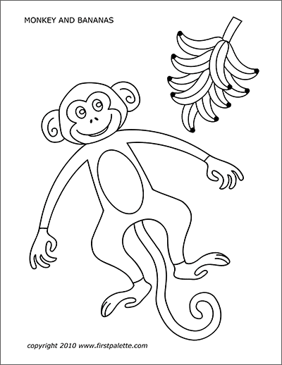 Monkey Free Printable Templates Coloring Pages Firstpalette Com