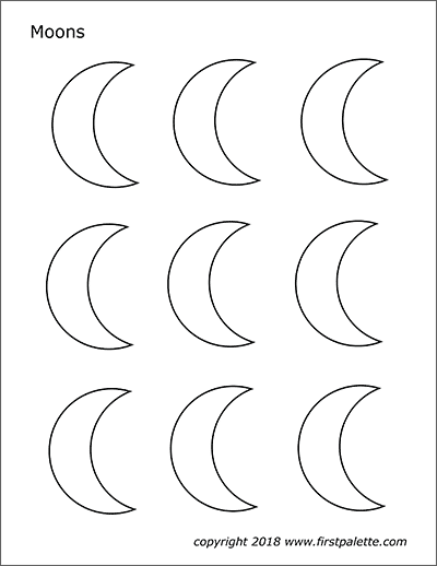 Moon | Free Printable Templates & Coloring Pages | FirstPalette.com