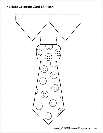 Printable Necktie with Smiley Faces Template