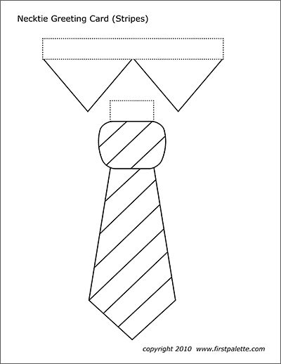 Printable Necktie with Stripes Template