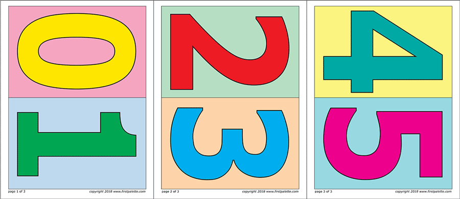 Numbers | Free Printable Templates & Coloring Pages | FirstPalette.com