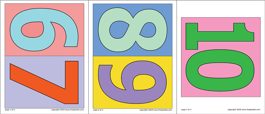 Numbers | Free Printable Templates & Coloring Pages | FirstPalette.com