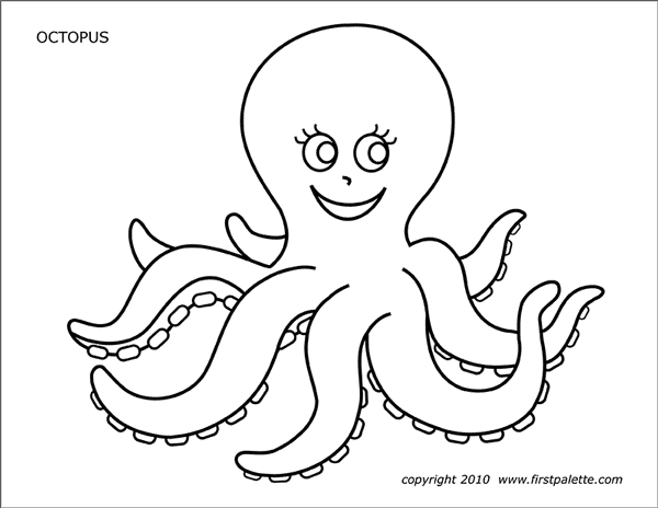 Octopus | Free Printable Templates & Coloring Pages | FirstPalette.com