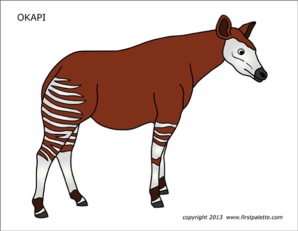 Printable Colored Okapi