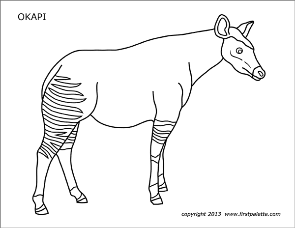Okapi | Free Printable Templates & Coloring Pages | FirstPalette.com