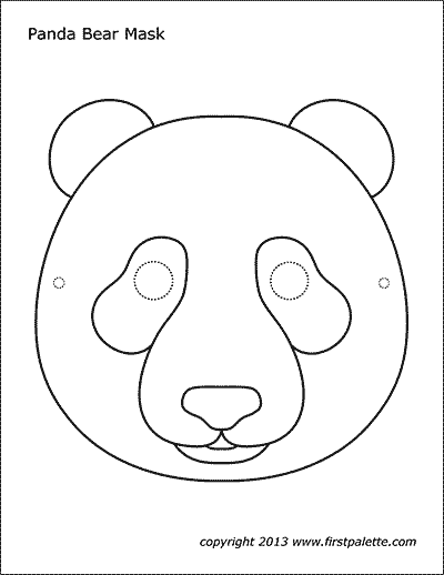 Printable Panda Mask Coloring Page