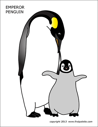 Printable Colored Emperor Penguin