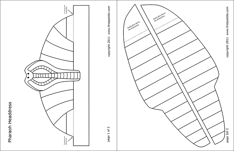 Pharaoh Headdress Templates | Free Printable Templates & Coloring Pages | FirstPalette.com