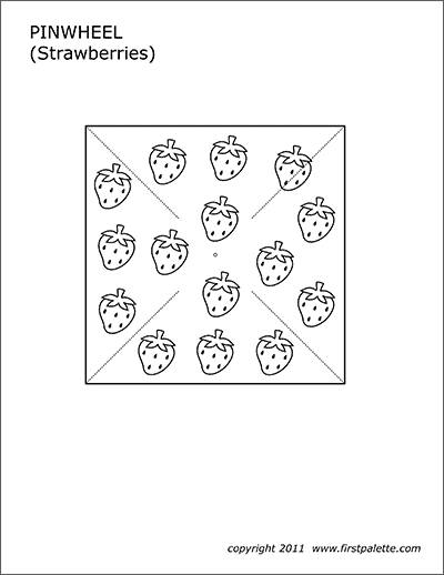 Printable Pinwheel Template - Strawberries