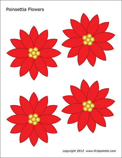 Printable Poinsettia Flowers