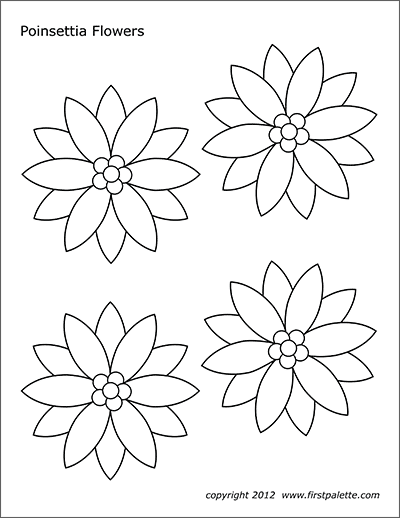 Poinsettia Flowers Free Printable Templates Coloring Pages Firstpalette Com