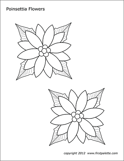 Printable Poinsettia Flowers