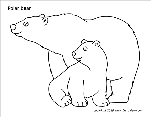 Polar Bear coloring book for kids-Winter Animals-Christmas