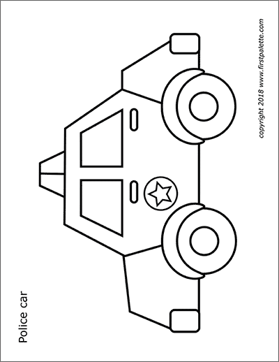 Printable Police Car Coloring Page
