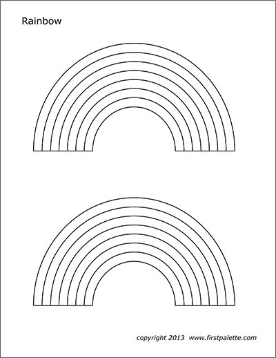 Printable Small Rainbows Coloring Page